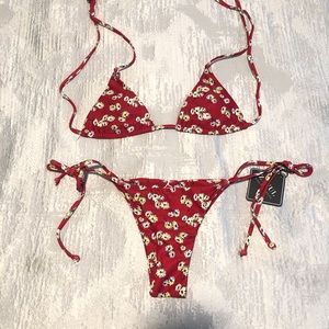 Red Floral Bikini
